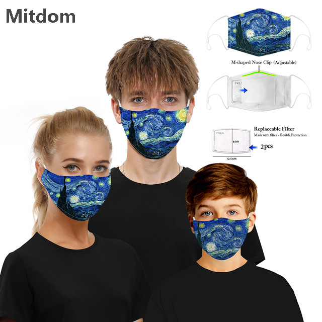 Hot selling dustproof washable adjustable fashion face mask with filter